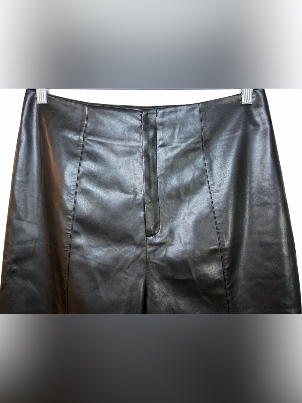 Commense Vegan Faux Leather High-Waisted Wide Leg Pants Size XL Femme Fatale - Picture 6 of 11